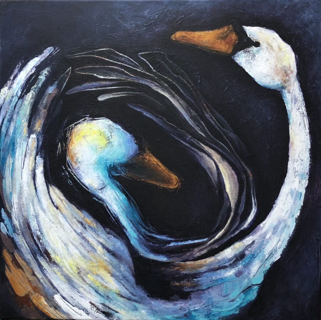 "Dying swan" 100 x 100cm
