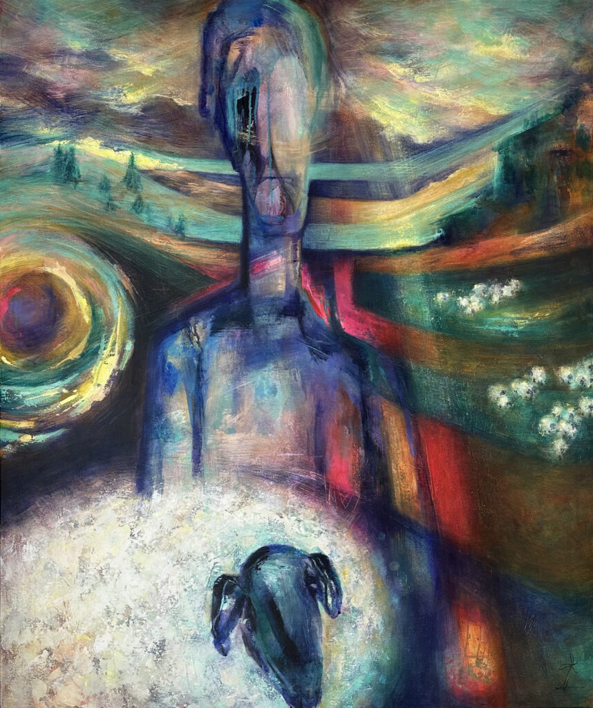"Counting sheep" 100 x 120 cm