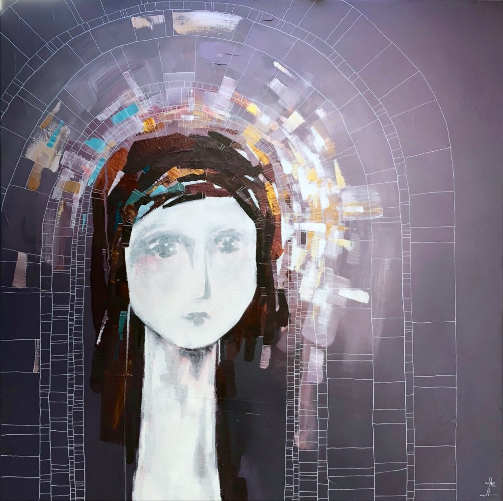 "Shelter" (Purple) 100 x 100 cm