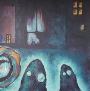 "Chasing ghosts" 100 x 100 cm