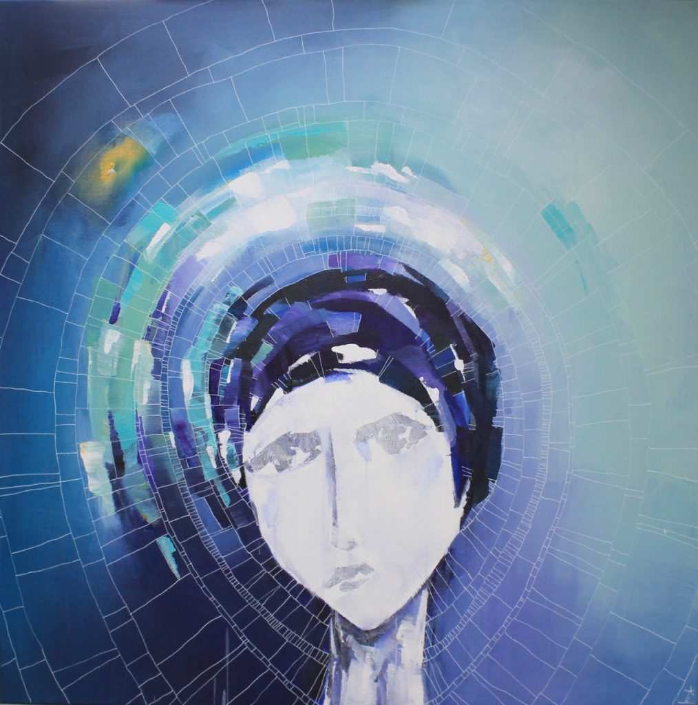 "Shelter" (Blue) 100 x 100 cm