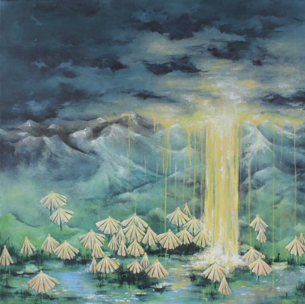 "Guldregn" 100 x 100 cm