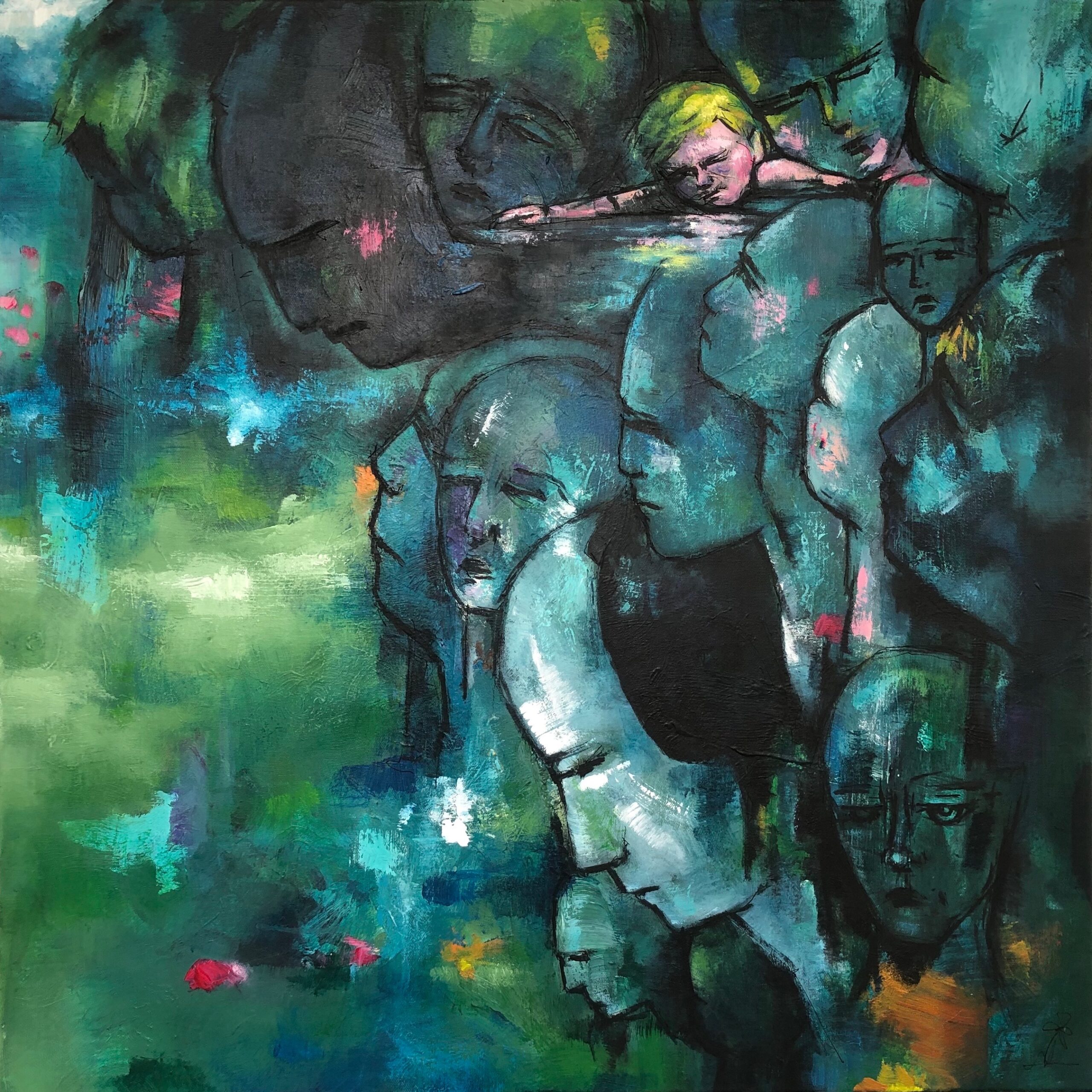 "Help us all..." 80 x 80 cm